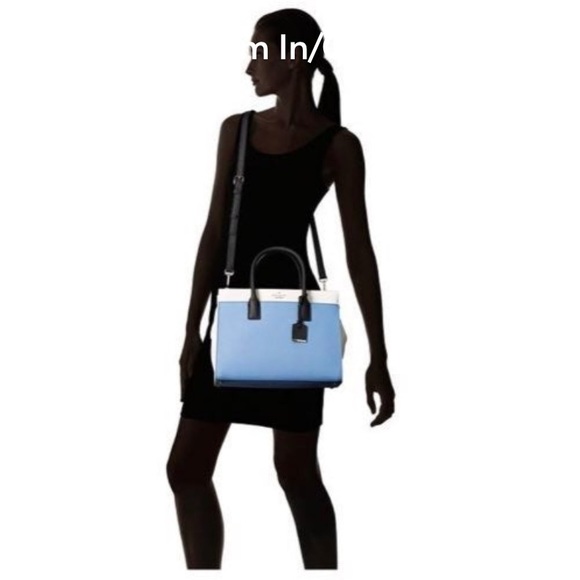 Kate Spade Cameron Satchel Crossbody Purple Blue Cream - Picture 3 of 14